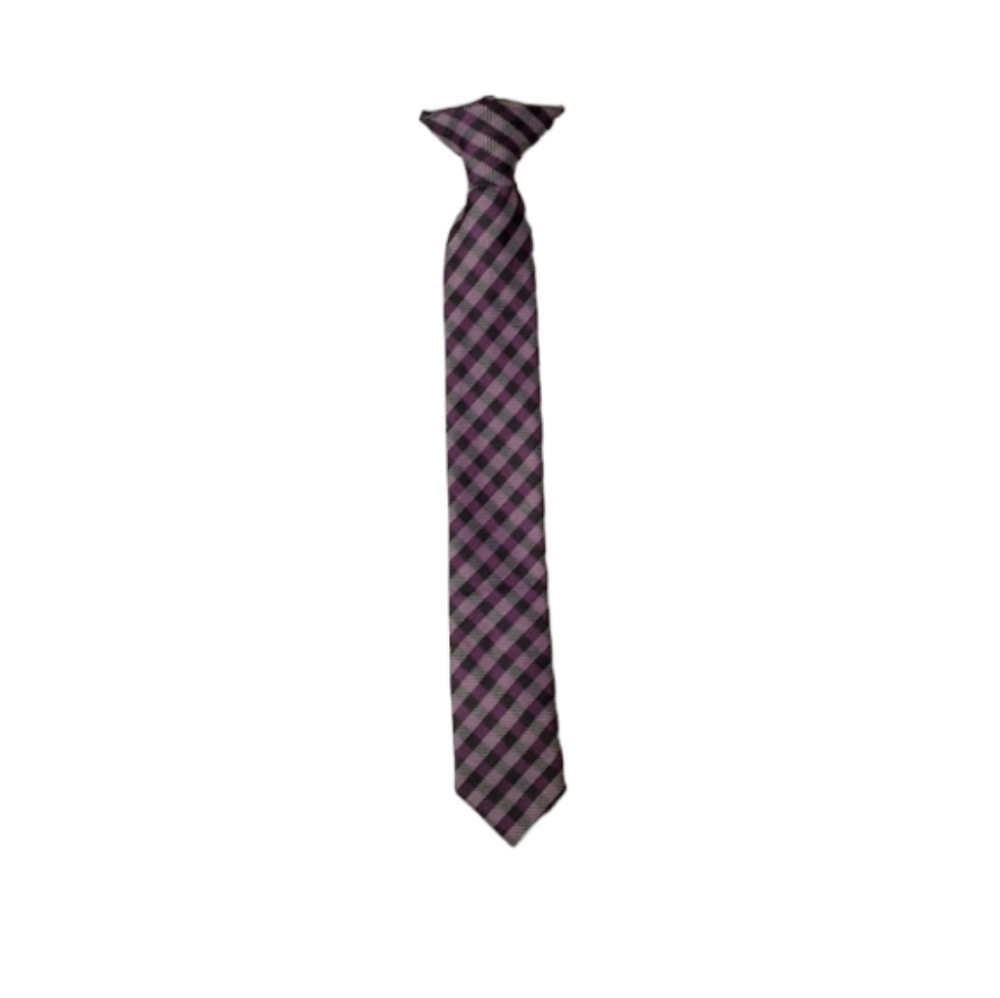 Purple and Black Striped Clip On Boys Tie for Boy 2-5 Years Old